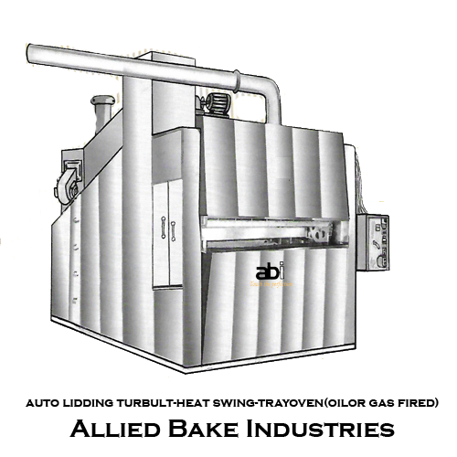 Auto-Lidding Turbult Heat Swing Tray Oven, oil or gas fired, commercial bakery